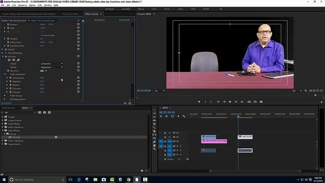 Using Ultra Key to remove green screen in Adobe Premiere  CC 2015 in Win 10 NNN