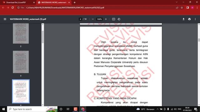 Cara membuat watermark di PDF dan Word  Online dan Offline by SKOM