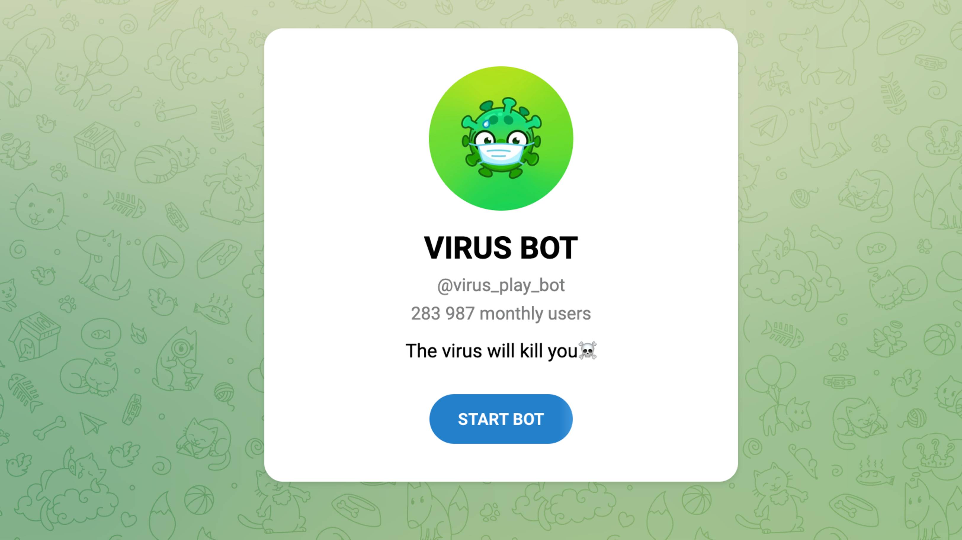 Бот в телеграм Virus Bot (Вирус Бот) -  что о нем нужно знать | отзывы