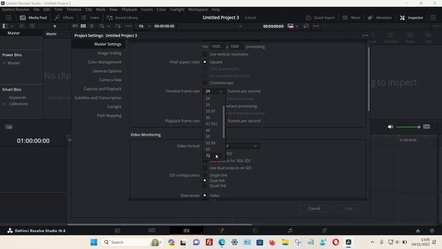 How to Change the Frame Rate in DaVinci Resolve, Such As 30, 60 and 120 FPS