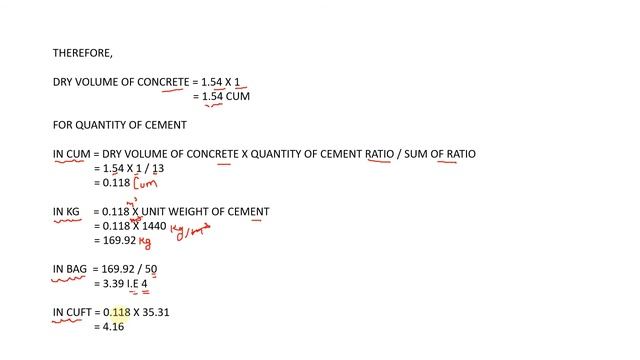 HOW TO CALCULATE QUANTITY OF CEMENT SAND AGGREGATE M-7.5 GRADE OF CONCRETE FOR 1 CUM OF CONCRETE