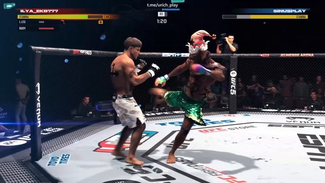 Учусь играть в UFC5 1-я победа лоукиком в онлайн карьере