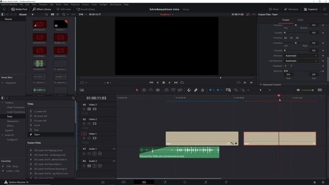DaVinci Resolve: Intro Schreibmaschinen-Effekt
