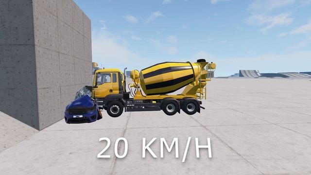 Big Cement Mixer vs Range Rover 💥 80 km/h 💥 BeamNG.drive CRASH test