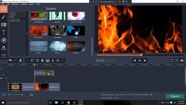 ვიდეო გაკვეთილი როგორ გავაკეთოთ ინტრო Movavi Video Editor 14 Plus