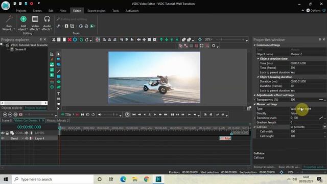 VSDC Tutorial: Wall Transition