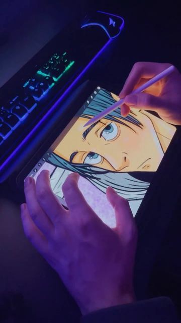 #anime Процесс создания иллюстрации с Оккоцу Юта и Рика из аниме (манги) "Магическая битва" 🔥