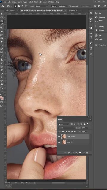 SHORTS Как Убрать Жирный Блеск Кожи в Фотошопе   Ретушь кожи в Photoshop