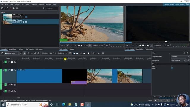 How to Fade From One Video to Another in Kdenlive Using the Wipe Composition