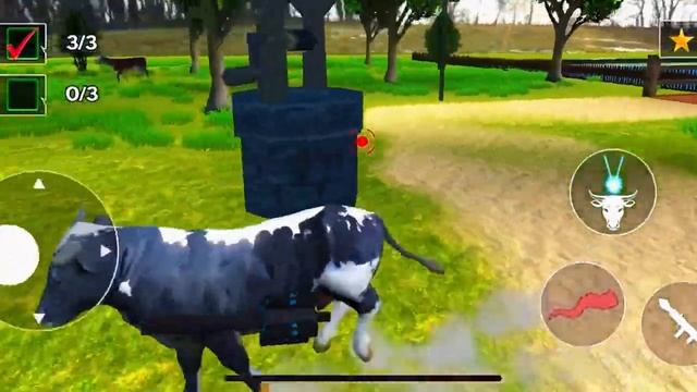 La vaca Lola race and mad black  white Crazy Cow Simulator bulls fight Android offline game.