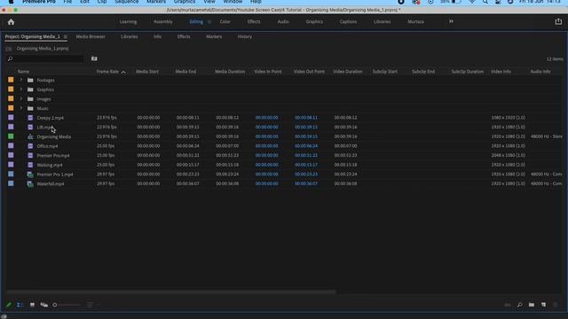 Media Types in Premiere Pro 2021 - Organizing and Identifying Media Types in Premiere Pro