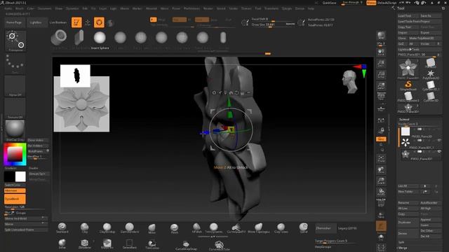 Zbrush tutorial ornament flower modeling