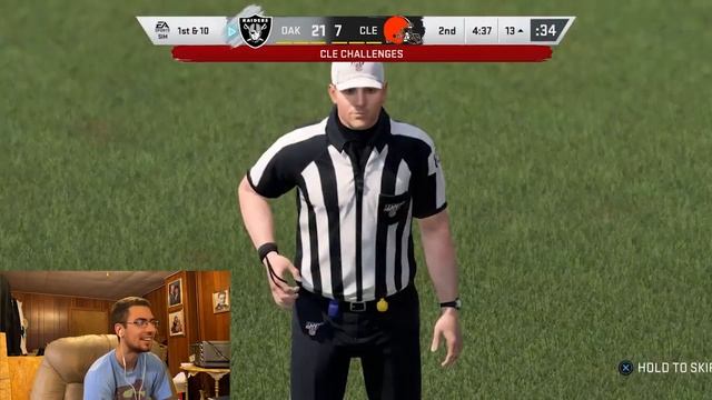 Playing Through the Las Vegas Raiders Schedule on Madden 20 | Week 8 @ Cleveland