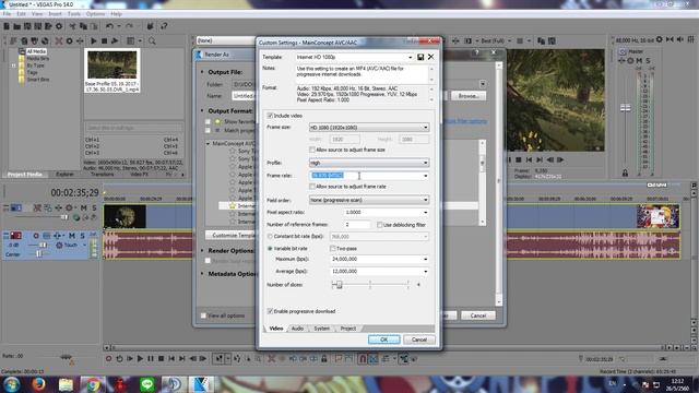 Vegas Pro 14.0 (64-bit) ตั้งค่า Render ตัดคลิปลงเกม Youtube