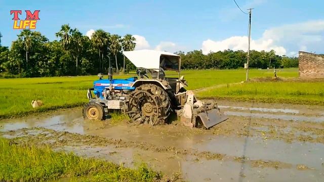 power euro 50 dumdar tractor।muddy fielded with shaktiman rotavator 👌👌👌