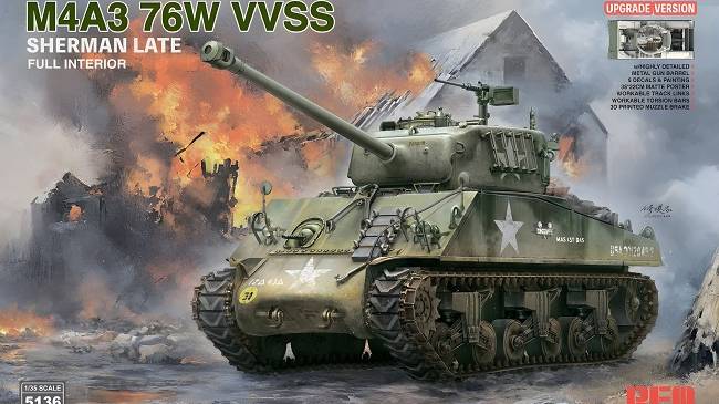 Распаковка Rye Field Model 1/35 RM-5136 & RM-5133 M4A3 Sherman 76W VVSS Late wInterior