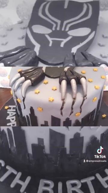 Black Panther Cake….100% Edible #vanilla #empresstreats #cake #fondant #blackpanther #blackpanther2