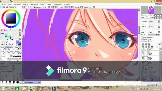 [Speedpaint] Hatsune Miku with filmora