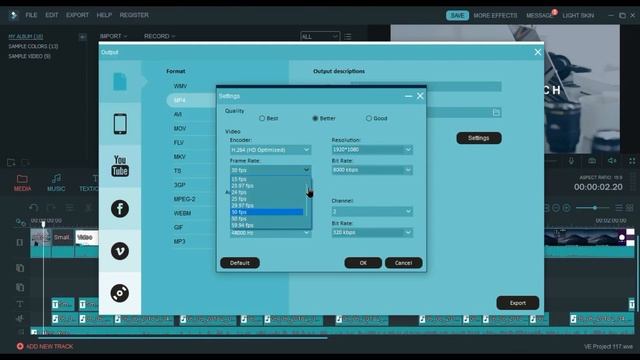 Filmora : Export Video (Format, size, how to reduce file size, etc)