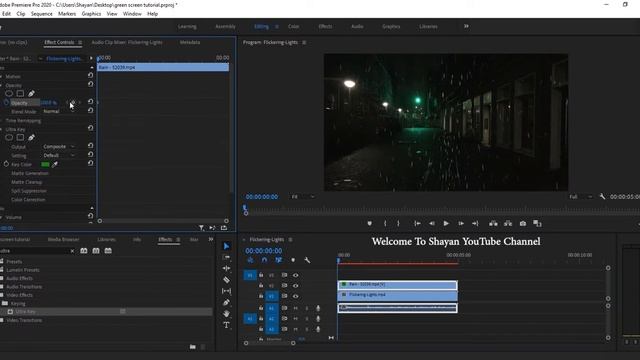 Make A Rainy Video Using Green Screen Effect - Premiere pro