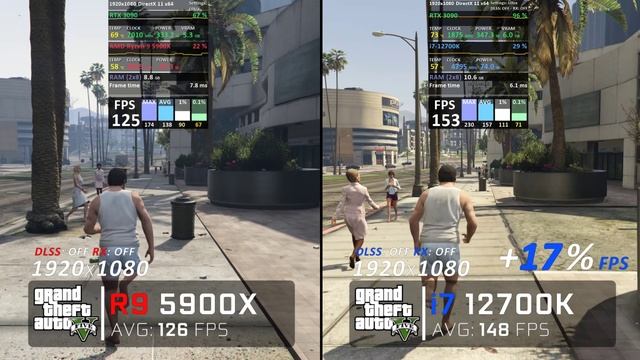 Ryzen 5900X vs Intel i7 12700K //Benchmark // Test in 8 Games