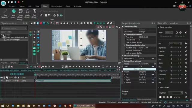 How to Blur Face Motion Tracking In VSDC Pro | Tutorial