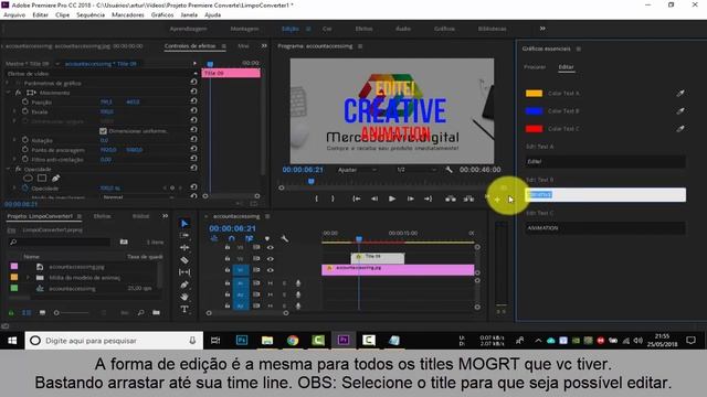 📌 Editando e Utilizando Motion Graphics Templates MOGRT no Adobe Premiere Pro