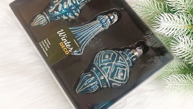 Набор ёлочных украшений ФИКАРРА, стекло, 16 см, 3 шт., 4060361