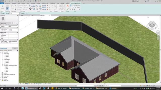 Revit- Topo- Subregions, split surface, retaining walls