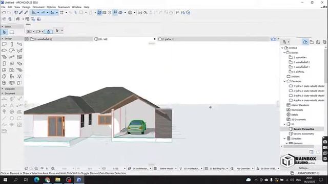BIM ArchiCAD : Review สร้างบ้านชั้นเดียว ง่ายมากๆ #archicad #beginning #เรียนออนไลน์ #bim #3d #mode