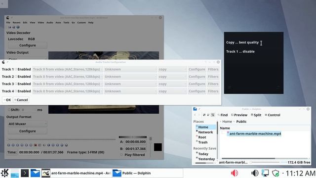 Remove audio from video in Avidemux.