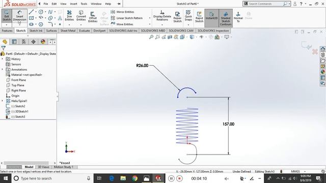 SOLIDWORKS HELICAL SPRING WITH HOOK.| SOLIDWORKS CURVE,HELIX AND SPIRAL
