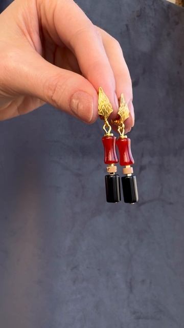Серьги с агатом и карнеолом