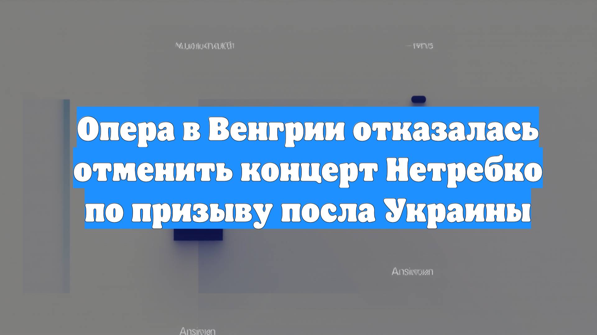 Опера в Венгрии отказалась отменить концерт Нетребко по призыву посла Украины