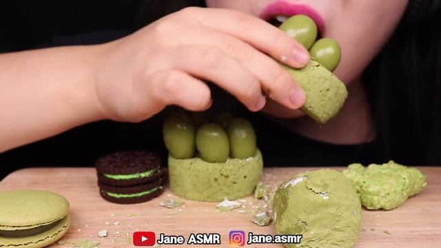 ASMR GREEN TEA RICE CAKE, ICE CREAM, OREO, MACARON 녹차 찹쌀떡, 아이스크림, 오레오 먹방 EATING SOUNDS