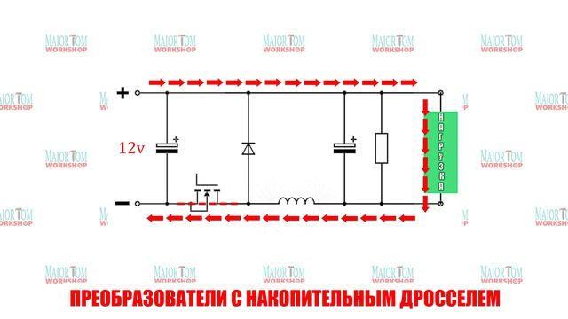 Как работает DC-DC преобразователь напряжения с накопительным дросселем - Buck Converter