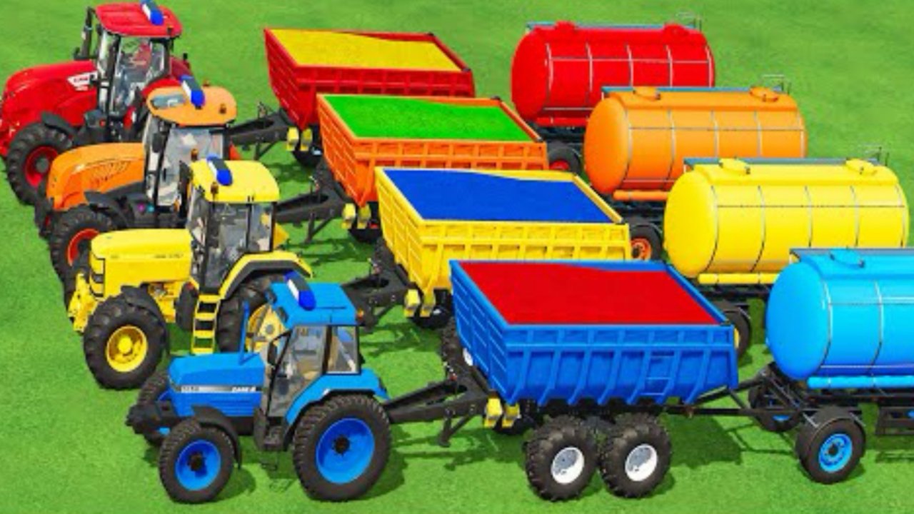 ЦВЕТНЫЕ Машинки| Тракторы|Грузовики|Мотоциклы|Яркие ЦВЕТА |Разноцветные ПРЕДМЕТЫ |видео для ДЕТЕЙ