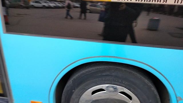 12 марта 2025 г. Автобус 50 маршрут МАЗ-216 1536 Дунайский Проспект Угол Купчинской Улицы