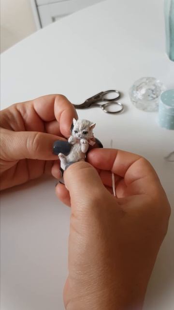 Мини игрушка Кошечка. Ручная работа. Школа миниатюрной игрушки Натальи Косовой #Shorts