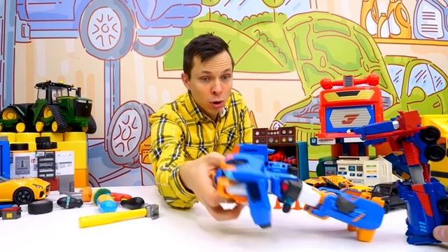 Видео игры машинки – Тобот и Оптимус против Мегатрона! – Роботы Трансформеры игры битвы