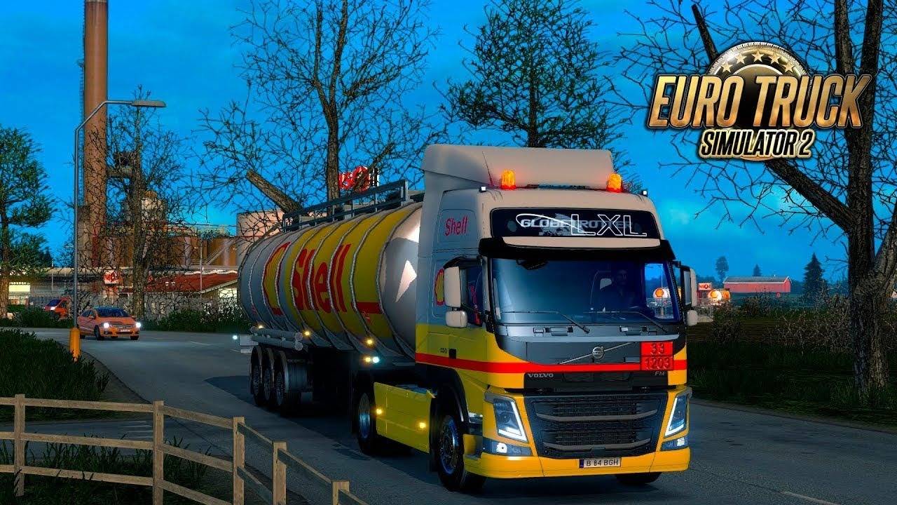 катаем в Euro Truck Simulator 2 выполняем сложные парковки