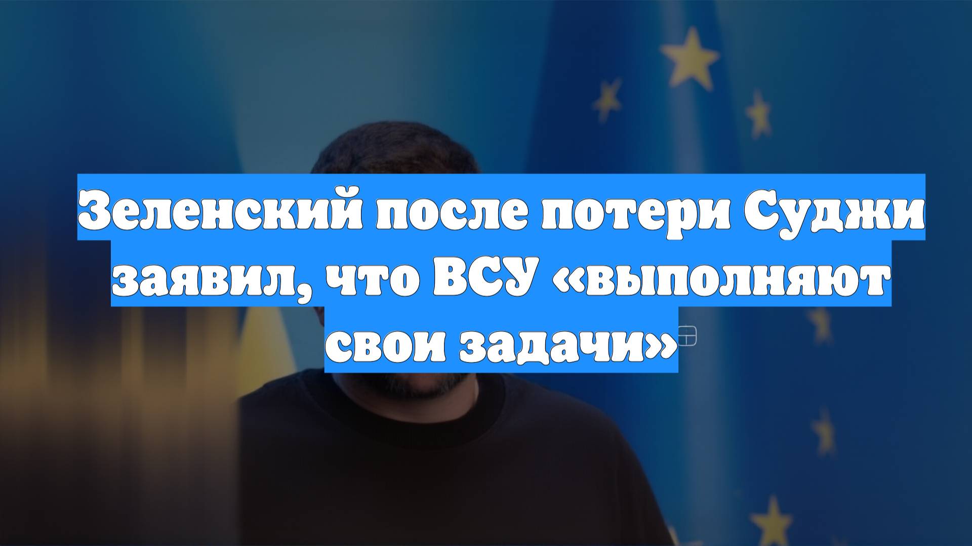 Зеленский после потери Суджи заявил, что ВСУ «выполняют свои задачи»