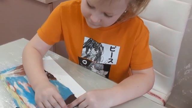 Поделка. Картина из пластилина "Горные вершины"
