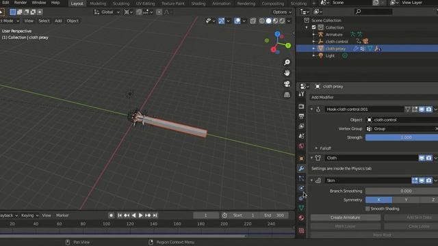 Armature Physics using Cloth