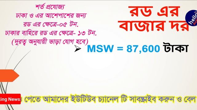 কমলো রড-সিমেন্ট এর  বাজার দর ২০২৪