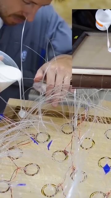 Космическая подсветка стола оптоволокном с сенсорной активацией