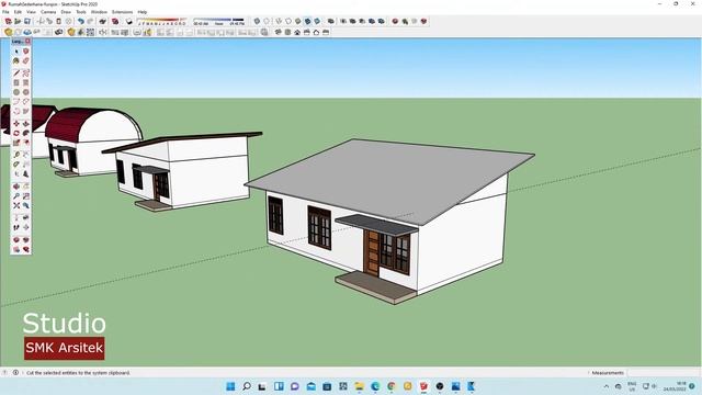 Cara Menggambar Atap Miring Desain B di sketchup - Mudah & Cepat Part 14