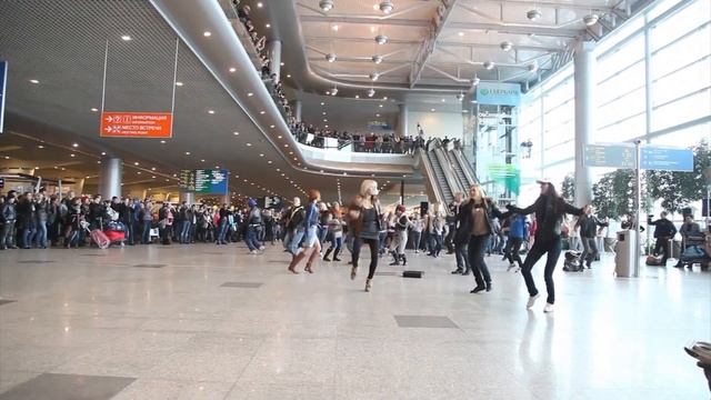 Флэшмоб в Домодедово смотреть всем танцы аэропорт