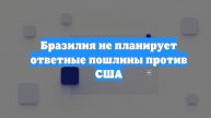 Бразилия не планирует ответные пошлины против США