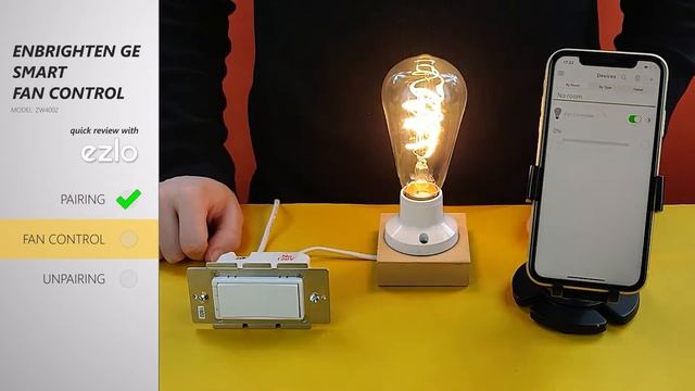 How to pair Enbrighten GE Smart Fan Control ZW4002 with Ezlo Hubs